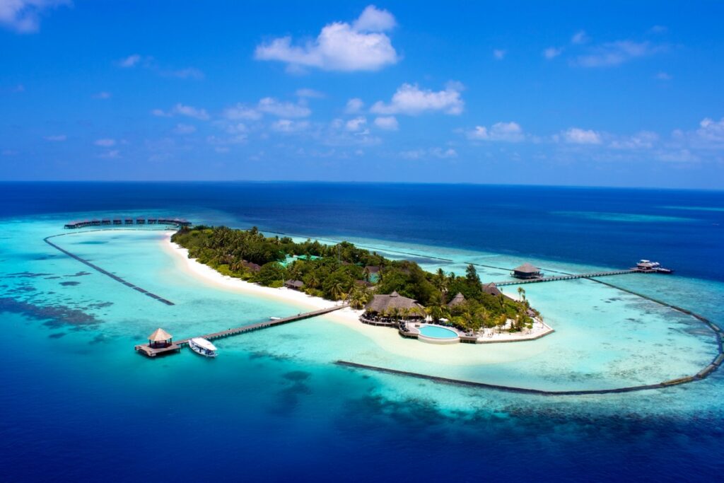 Kandooma Maldives Resort Aerial View