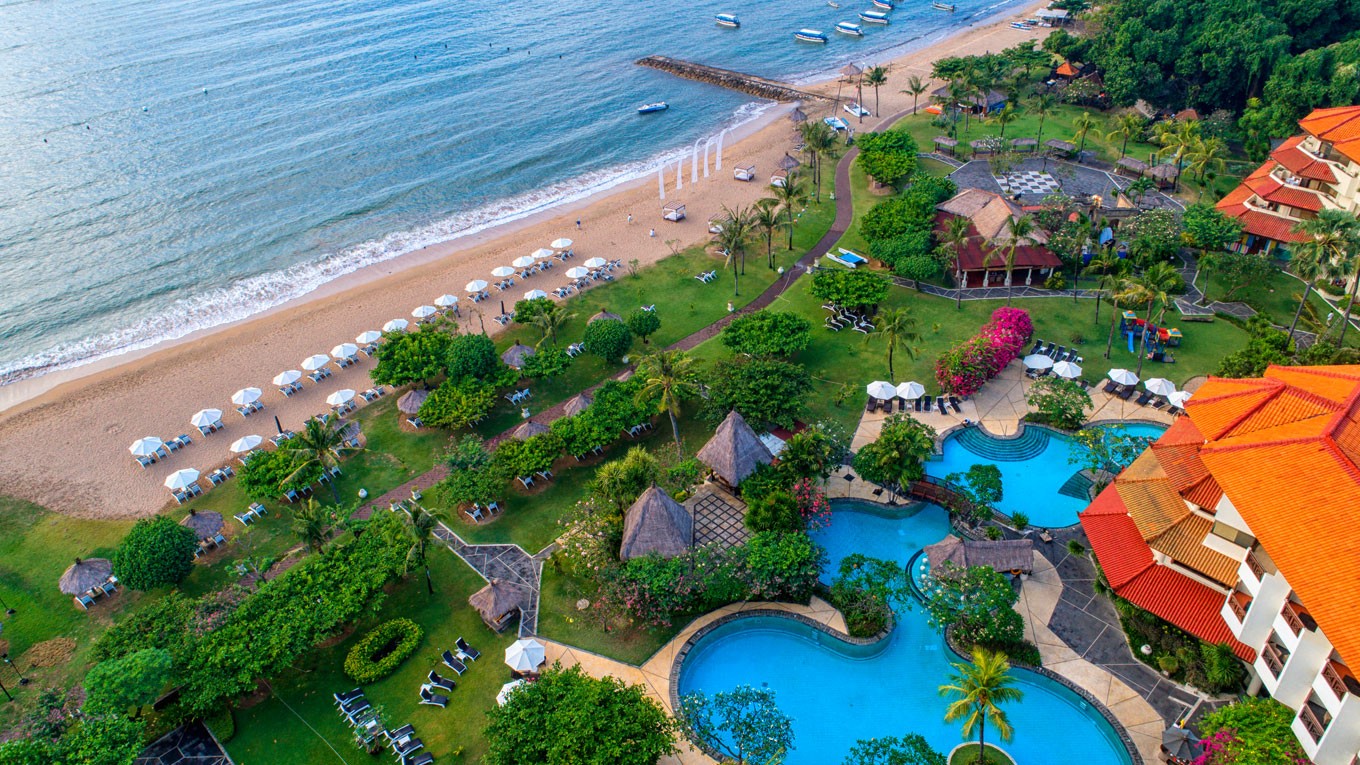 Grand Mirage Resort Bali Resort Beach Ocean Aerial View