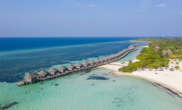 Kuredu Island Resort Spa Maldives Water Villa Aerial View