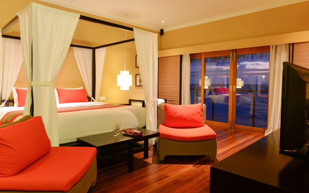 red room water villa adaaran select hudhuranfushi maldives