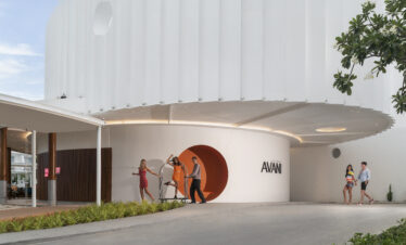 Avani Chaweng Samui entrance with modern architectural design guests enjoying a stylish arrival experience