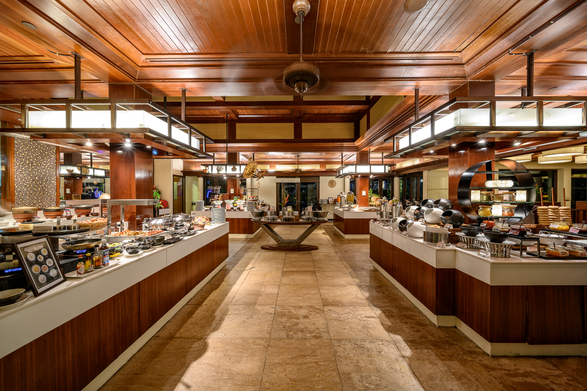 Elegant buffet setup at Centara Grand Beach Resort