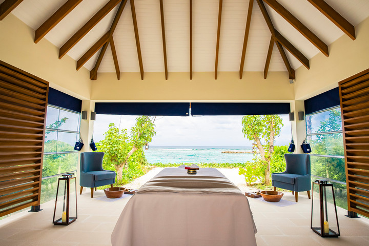 Joy Island spa room with an ocean view