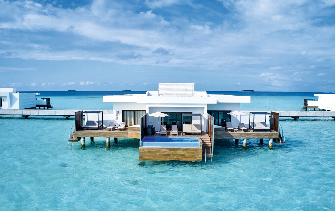 Overwater villa with private pool at Riu Palace