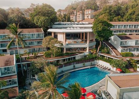 Aerial view of Amari Phuket showcasing the pool and lush surroundings