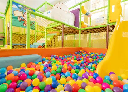 Katathani kids play area with colorful ball pit and slides