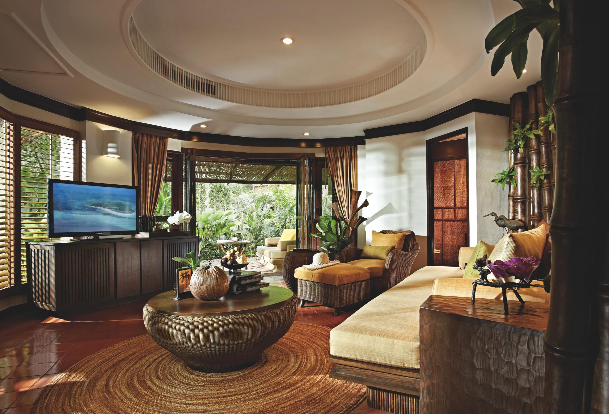 Spacious living area in a Rayavadee Krabi villa with large windows