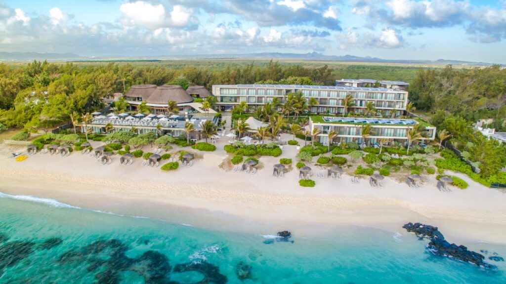Aerial view of Radisson Blu Poste Lafayette Resort beachfront
