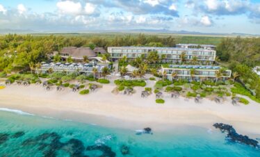 Aerial view of Radisson Blu Poste Lafayette Resort beachfront