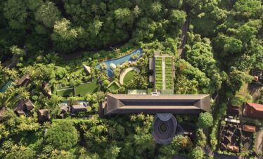 Aerial view of The Westin Resort and Spa Ubud surrounded by greenery