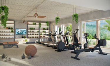 Canopy by Hilton fitness center with treadmills and weights
