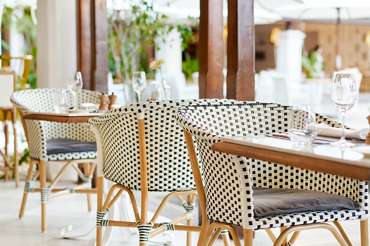 Chic dining chairs at a restaurant in Paradise Cove Boutique