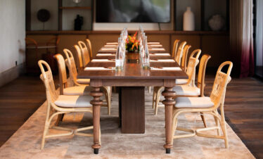 Conference room setup with long table at Canopy by Hilton
