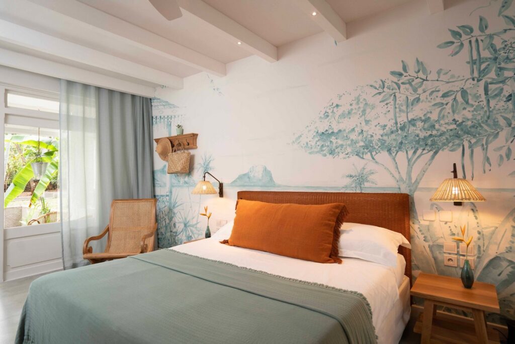 Cozy bedroom with nature-themed decor at Veranda Grand Baie