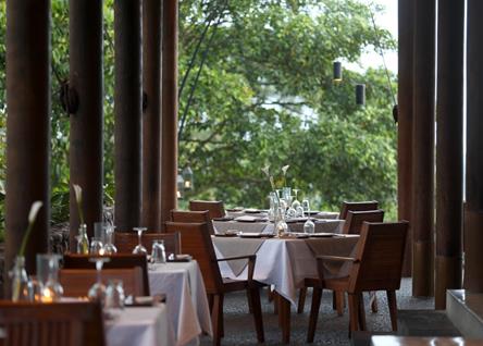 Elegant open air restaurant at Alila Ubud resort