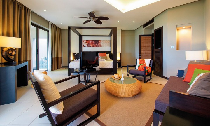 Elegant suite interior at Crystals Beach Resort with modern furnishing and decor
