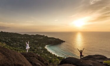 Four Seasons Resort sunset yoga with breathtaking views
