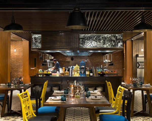 INDIGO SEMINYAK open kitchen restaurant with vibrant seating and ambiance