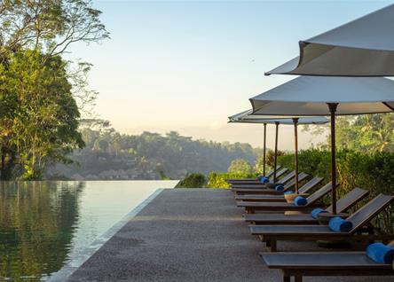 Infinity pool with scenic views at Alila Ubud