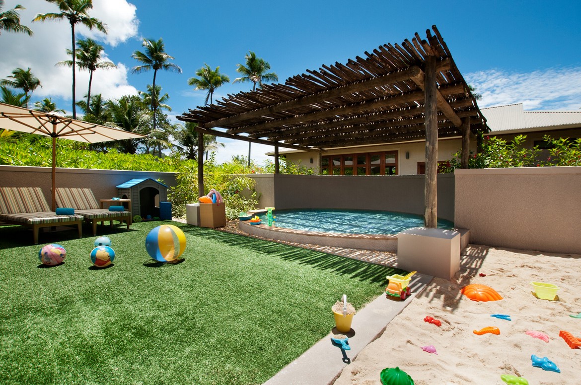 Kids play area and pool at Kempinski Seychelles Resort