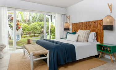 Lagoon Attitude Mauritius garden view room with comfortable bedding and hammock outside