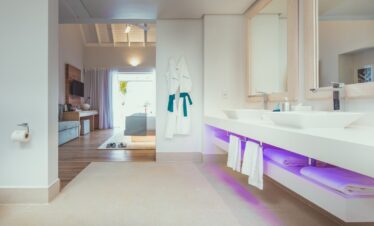 Modern bathroom inside Carana Beach Hotel villa