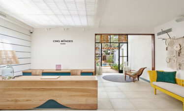 Reception area of the Paradise Cove Boutique with modern decor