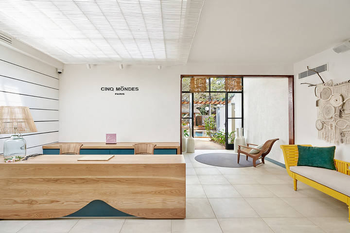 Reception area of the Paradise Cove Boutique with modern decor