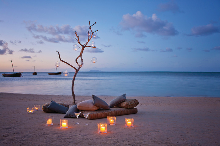 Romantic beach setup at Veranda Paul & Virginie