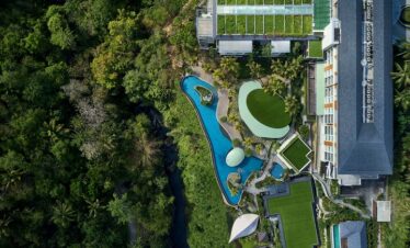 Rooftop gardens at The Westin Resort and Spa Ubud with tropical views
