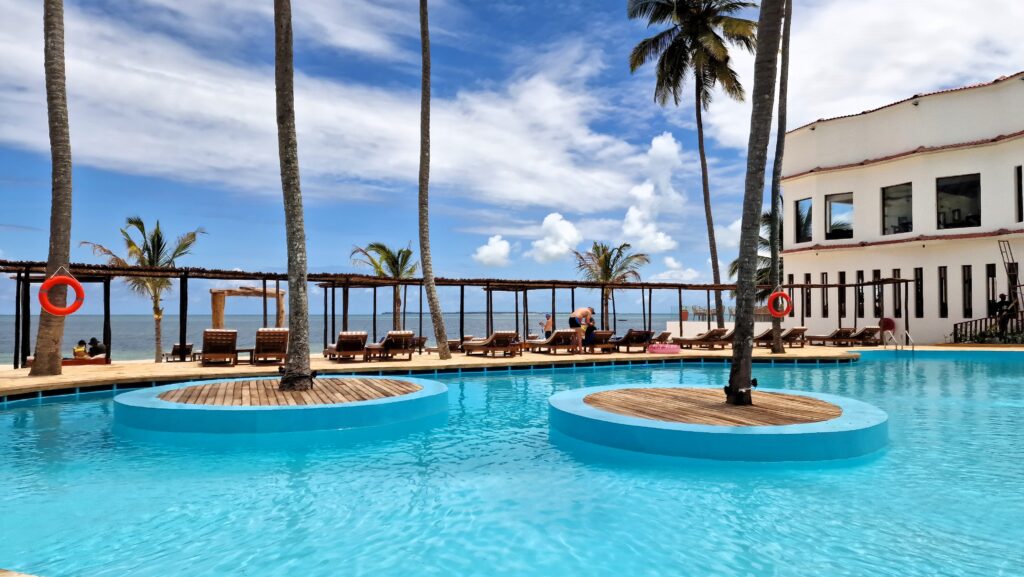 Infinity pool at Dream of Zanzibar with ocean views