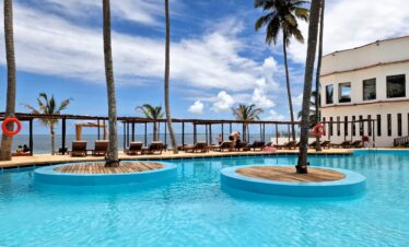 Infinity pool at Dream of Zanzibar with ocean views