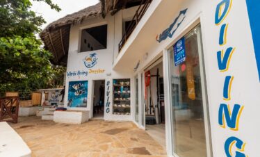 Karafuu Beach Resort diving center offering excursions and snorkeling gear