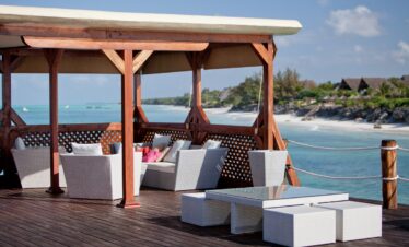 Overwater lounge at Essque Zalu Zanzibar with ocean views