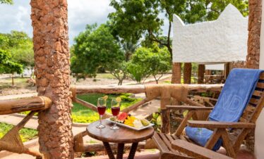 Private balcony at Sandies Baobab Beach Resort with nature and garden views