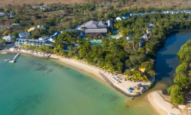 Aerial beach view near Ravenala Attitude resort