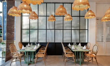 Dining space inside Ravenala Attitude restaurant