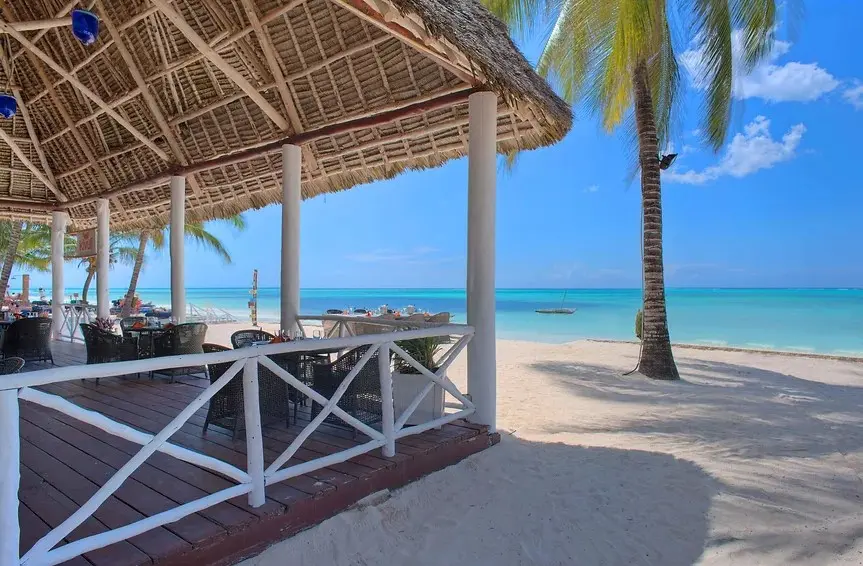 Shaded beach hut near Sultan Sands Zanzibar