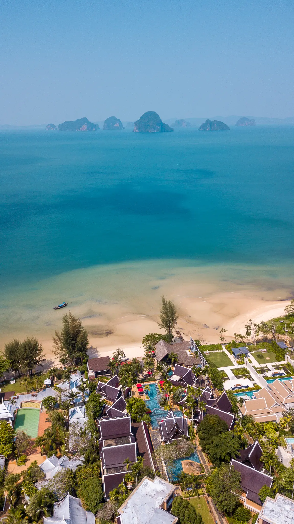 Amari Vogue Krabi aerial view of beachfront resort and coastline