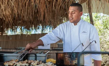 Bartender preparing cocktails at Matemwe Attitude Zanzibar bar