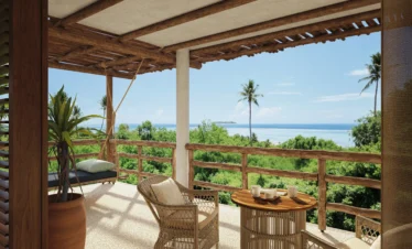 Dining under thatched roof at Matemwe Attitude Zanzibar