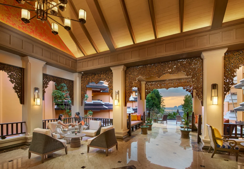 Lobby area at Amari Vogue Krabi with traditional Thai design