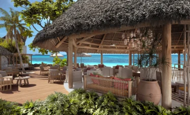 Matemwe Attitude Zanzibar beachfront lounge with ocean view