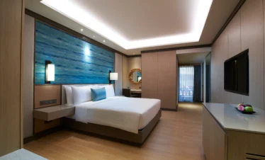 Modern bedroom at Amari Vogue Krabi with ambient lighting