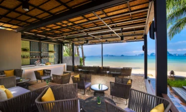 Outdoor lounge with sea view at Amari Vogue Krabi resort