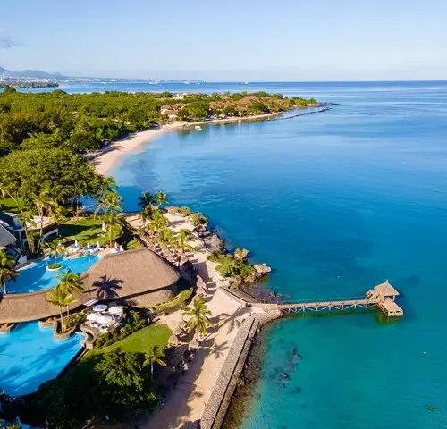 Maritim Resort areial view with beachfront and crystal cear waters