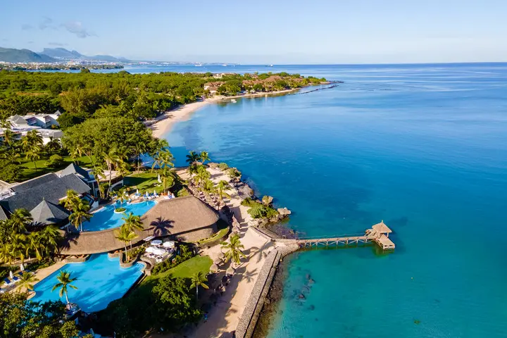Maritim Resort areial view with beachfront and crystal cear waters